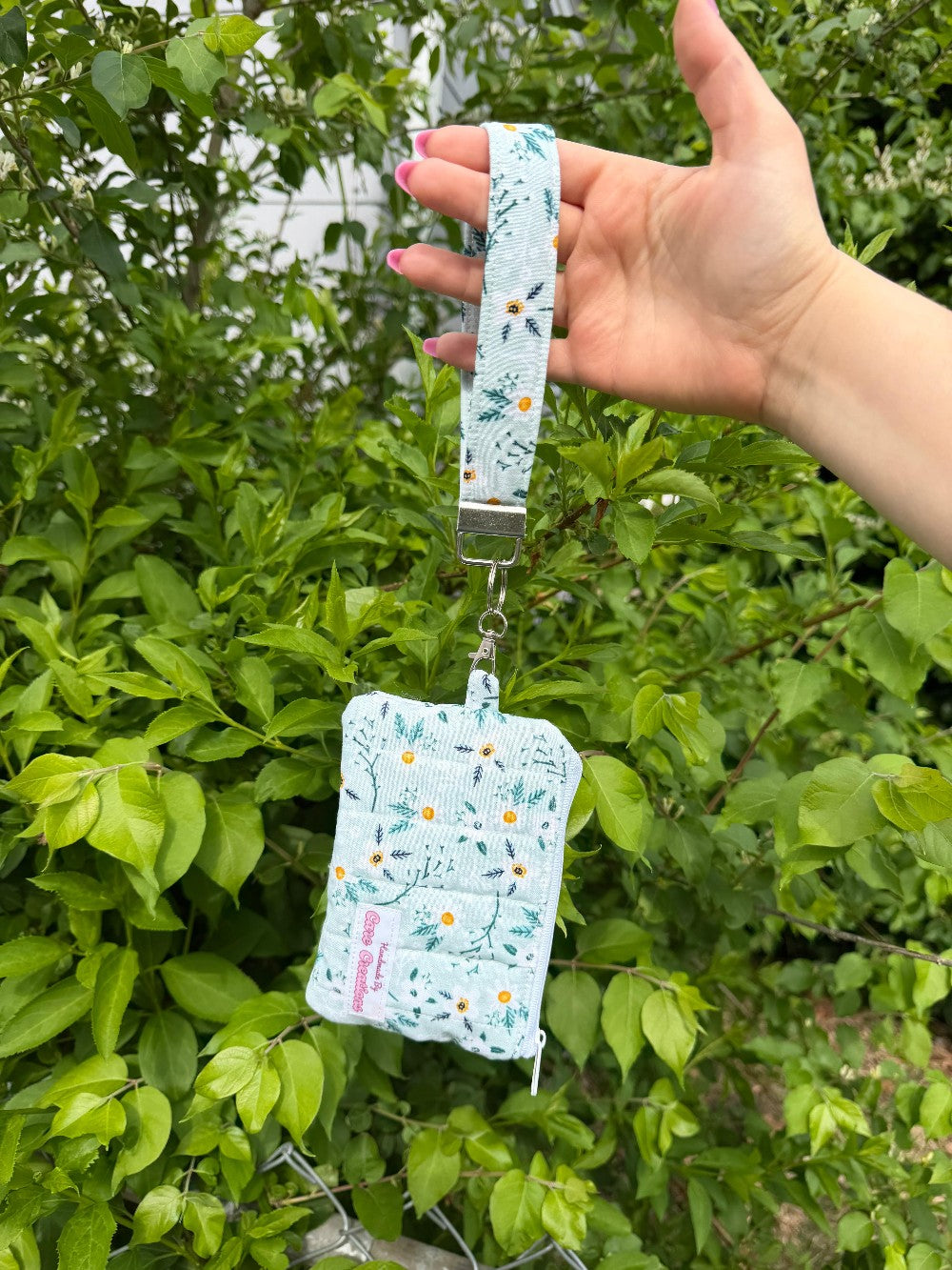 Keychain Wallet Teal Floral|7406