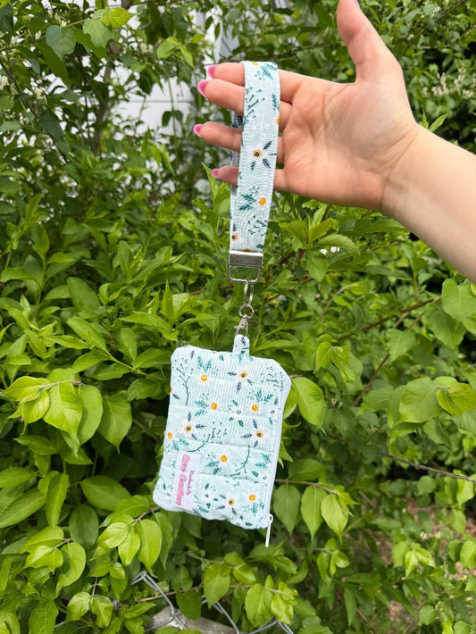 Keychain Wallet Teal Floral|7406