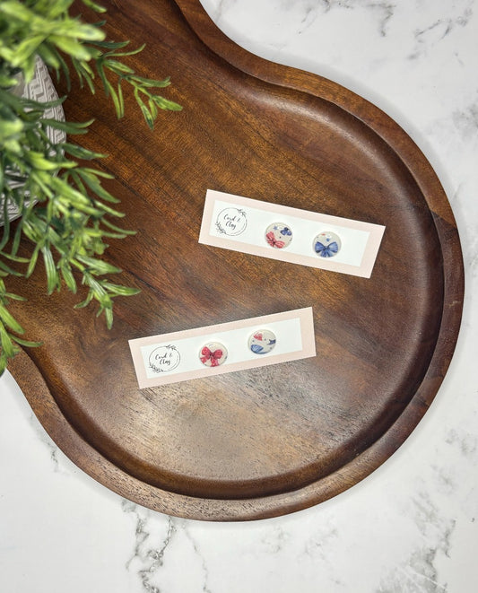 Patriotic Bow Studs NF|7938