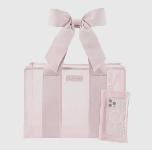 Case-Mate Ballet Pink Bow Jelly Tote Bag|4851