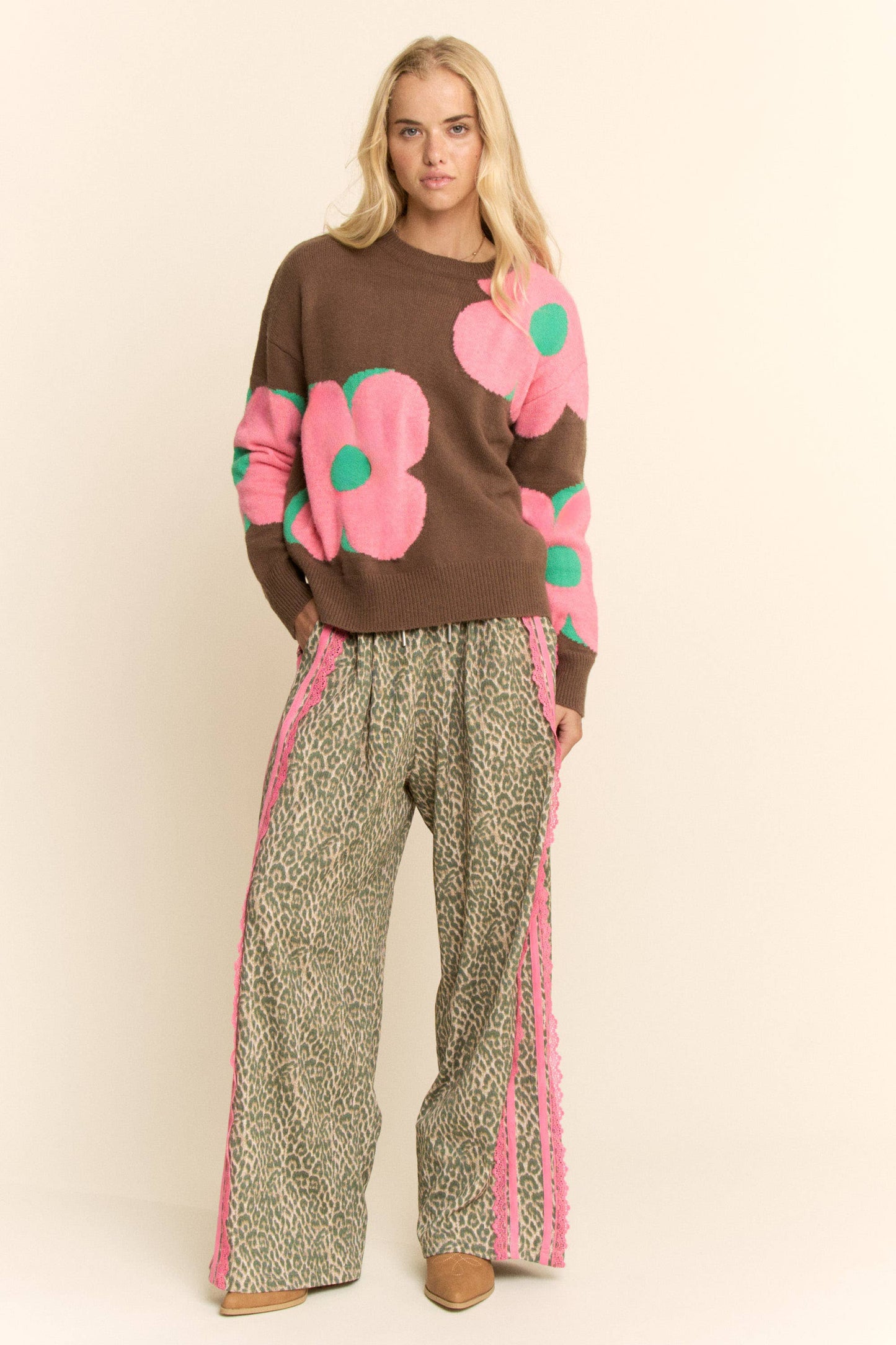 The Lacey Leopard Ribbon Pants