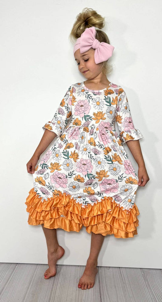 Harvest Blossom Maxi Girls Dress