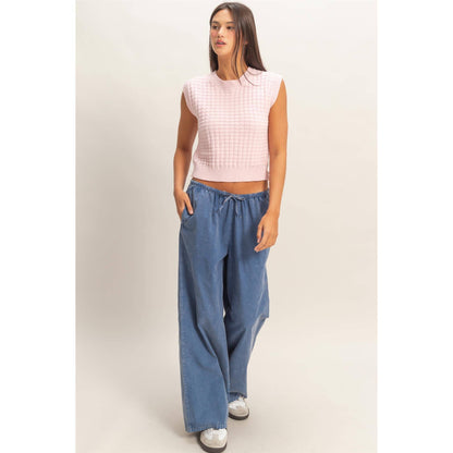 Textured Sleeveless Knit Top
