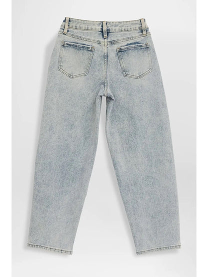Girls Layla Bow Print Barrel Jean|9160