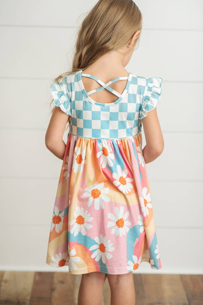 Retro Check Daisy Twirl Dress
