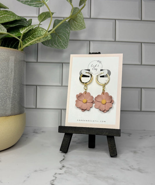 Pink Large Flower Dangles|5967