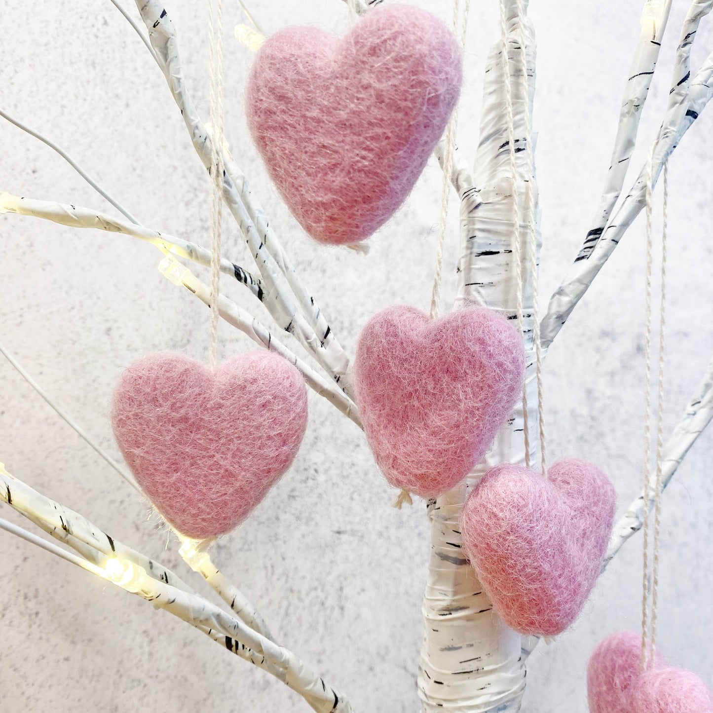 Felt Heart Ornament - Baby Pink