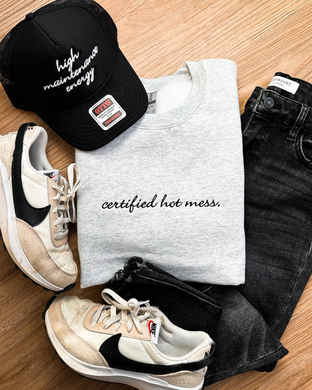 Certified Hot Mess Embroidered Sweatshirt|9132