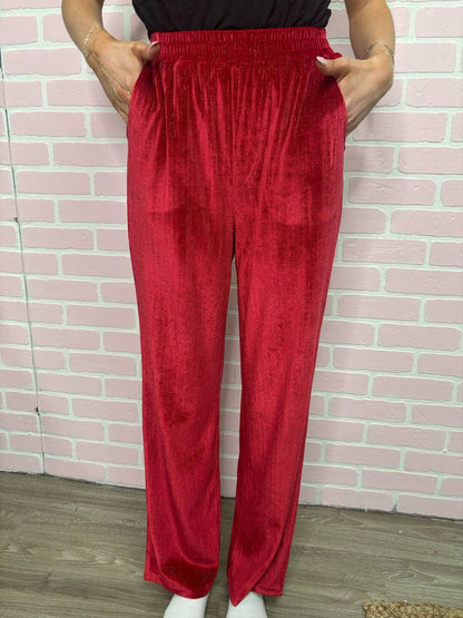 Velvet Red All Day Pants