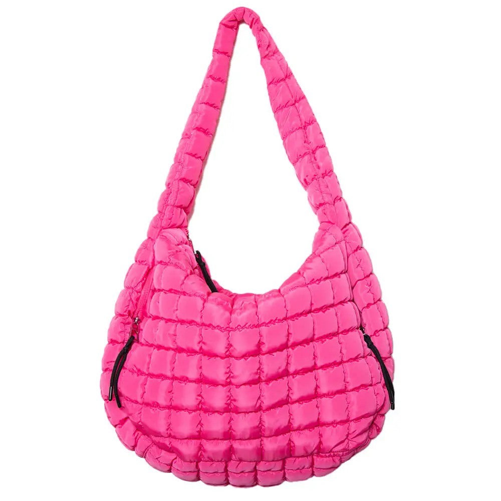 Hot Pink Hobo Tote Bag|7654