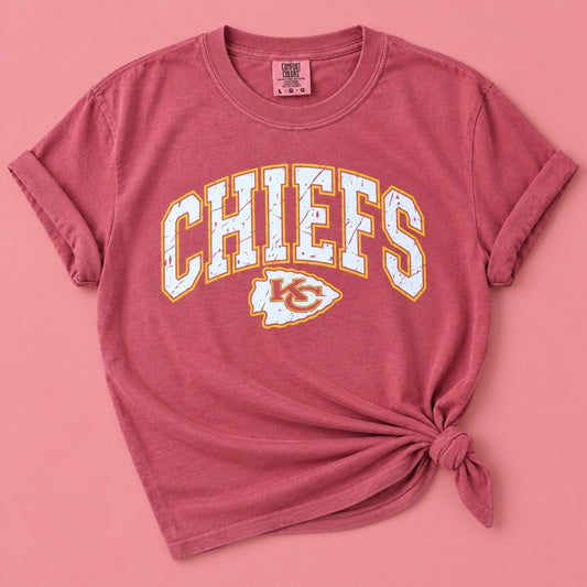 Chiefs Distressed Arched Tee|9096