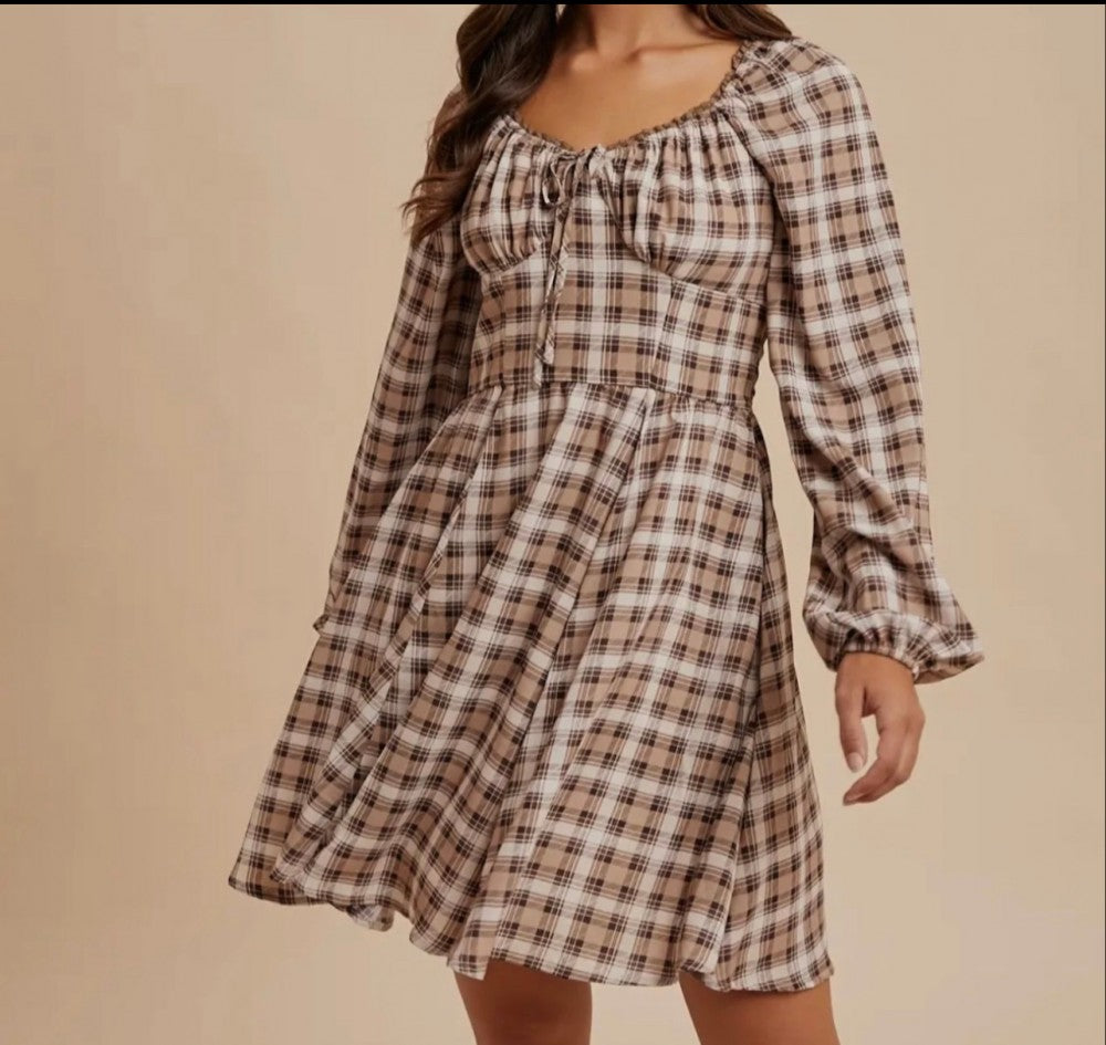 Plaid Sweetheart Dress|737