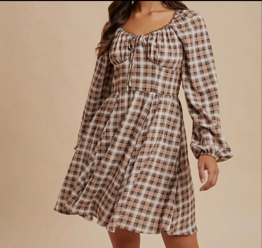 Plaid Sweetheart Dress|737
