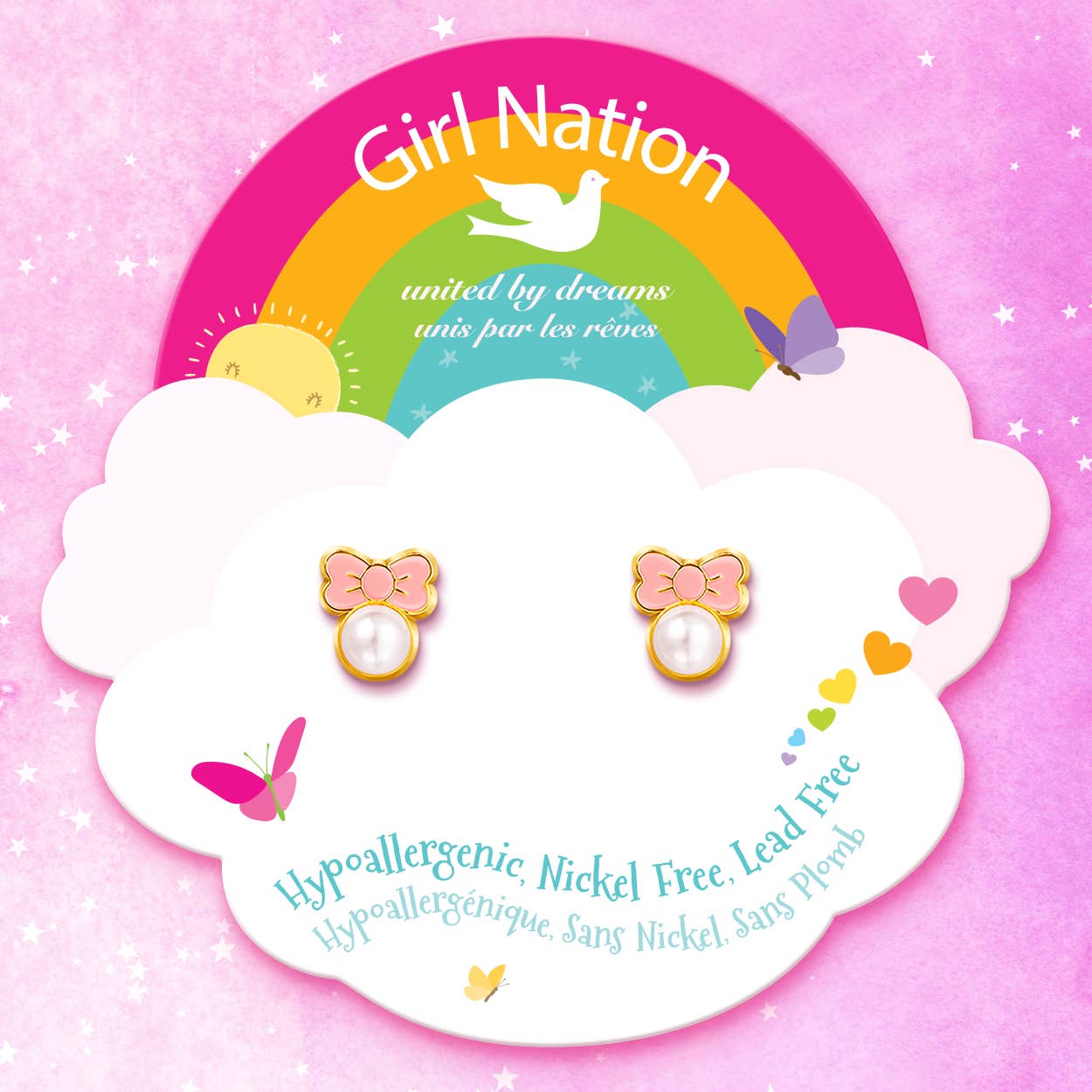 Pink Chic Bow Cutie Stud Earrings