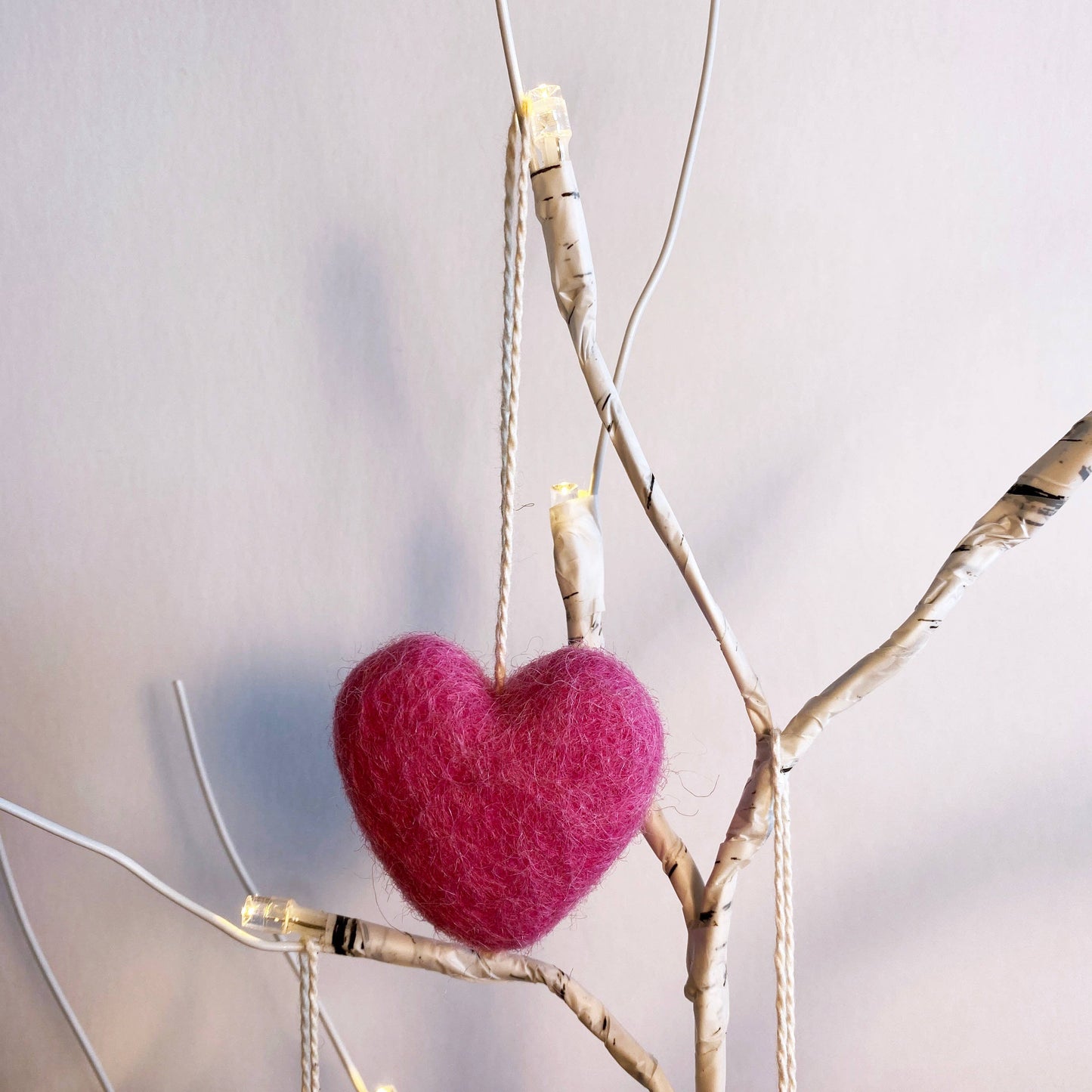 Felt Heart Ornament - Pink
