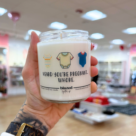 Heard You're Pregnant Candle