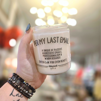 Per My Last Email Candle