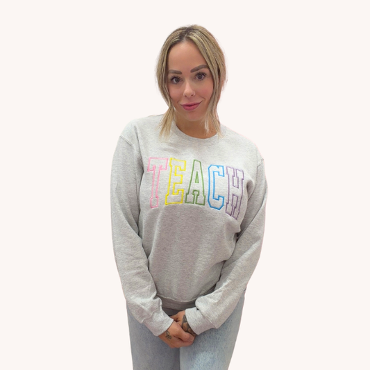 Teach Embroidered Crew